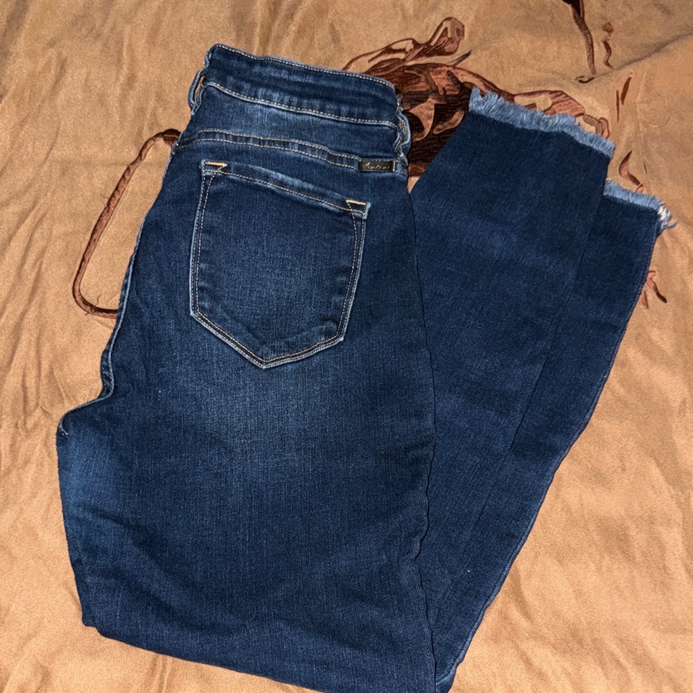KanCan Dark Blue Ankle & Cropped Jeans